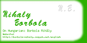 mihaly borbola business card